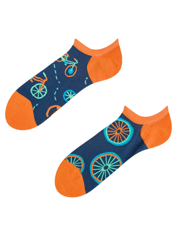 Socquettes rigolotes pour baskets Bicyclette orange