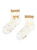 Chaussettes cutecore pour filles Ours en peluche avec nœud