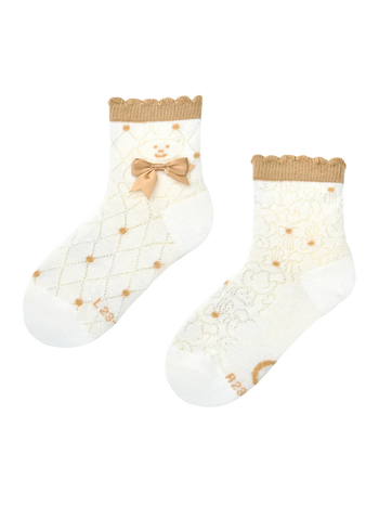 Cutecore sokken voor meisjes Teddy met een strik
