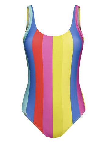 Maillot de bain une pièce rigolo pour femmes Rayures estivales