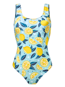 Maillot de bain une pièce rigolo pour femmes Citrons d'été