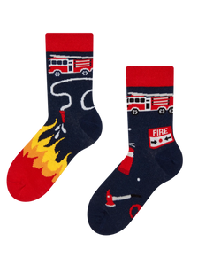 Chaussettes rigolotes pour enfants Sapeur-pompier