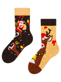 Vrolijke kindersokken Rendieren en de Kerstman