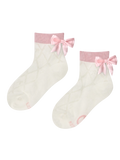 Chaussettes cutecore pour filles Nœud rose