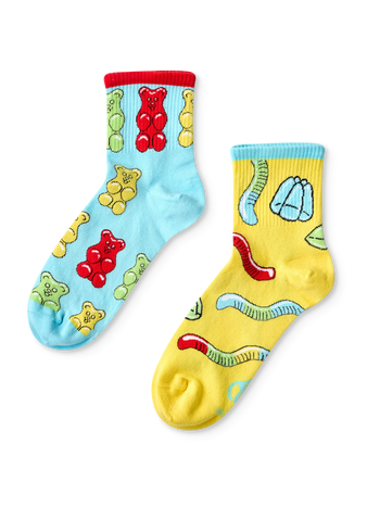 Chaussettes mi-mollet rigolotes Oursons en bonbon