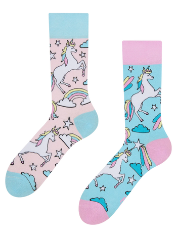 Chaussettes rigolotes Licorne arc-en-ciel