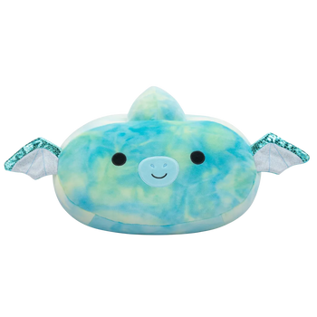 Peluche Squishmallows Stackables de 30 cm Reid le ptérodactyle bleu sarcelle aux ailes scintillantes
