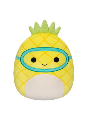 Peluche Squishmallows de 20 cm Maui l’ananas avec un masque de plongée