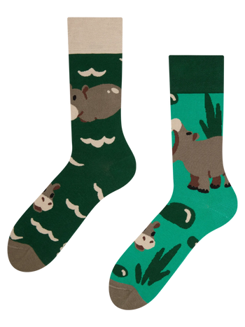 Vrolijke sokken Zwemmend nijlpaard