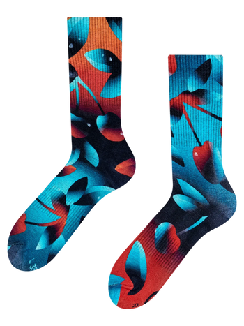 Geribbelde sokken Donkere kersen