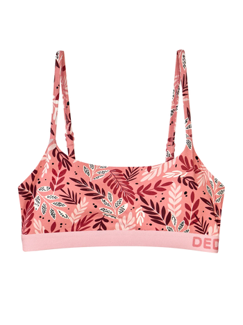 Bralette en modal pour femmes Feuilles roses