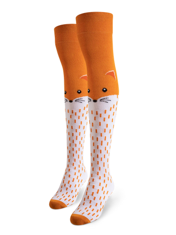 Chaussettes rigolotes hautes au-dessus des genoux Renard pelucheux