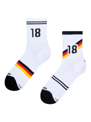 Geribbelde halfhoge sokken Duitse voetballegende