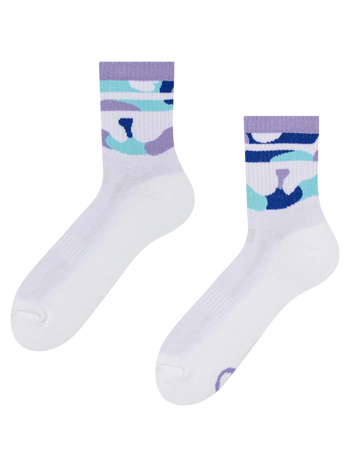Chaussettes mi-mollet fonctionnelles rigolotes Camouflage violet