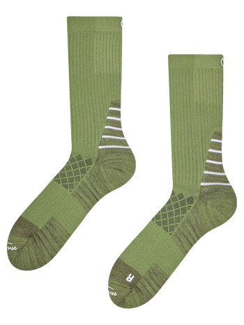 Chaussettes de randonnée mi-mollet vert foncé pour hommes