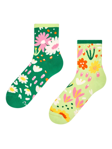 Chaussettes mi-mollet rigolotes Jardin de fleurs