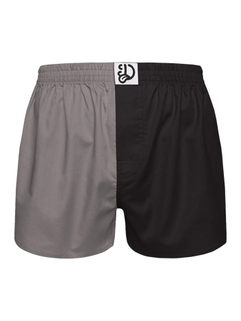 Herenboxershorts grijs en zwart