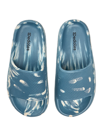 Plateausliders voor dames Donker blauwgroene marble