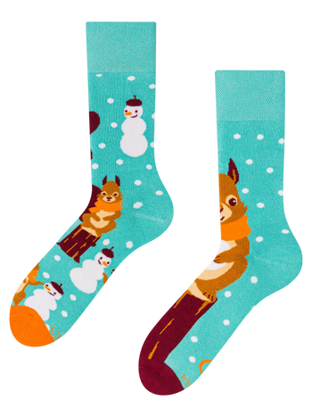 Chaussettes chaudes rigolotes Écureuil d'hiver