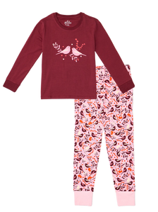 Vrolijke kinderpyjama Vogels en bessen