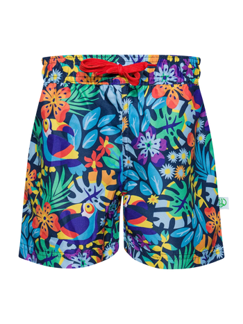 Short de bain rigolo pour garçons Toucan dans la jungle