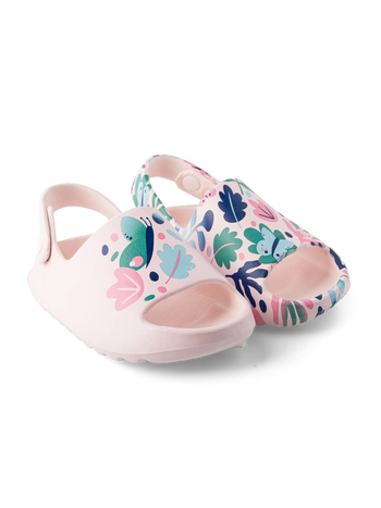 Sabots rigolos chunky pour enfants Feuilles et papillons