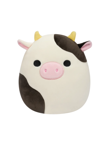 Squishmallows Connor de zwart-witte koe, 20 cm