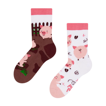 Chaussettes rigolotes pour enfants Cochons joyeux