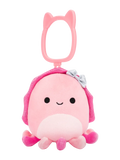 Squishmallows sleutelhanger Auggie de inktvis met strik, 9 cm