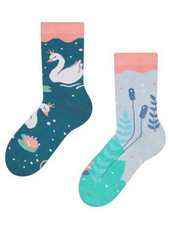 Vrolijke kindersokken Zwanen