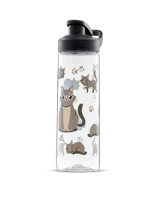 Vrolijke waterfles Grijze kat 700 ml
