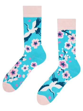 Chaussettes rigolotes Sakura et Héron