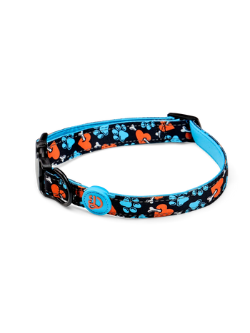 Collier pour chien Petits coeurs et pattes