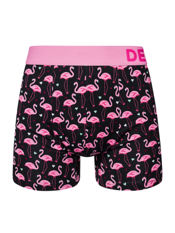 Vrolijke herentrunks Flamingo's & harten