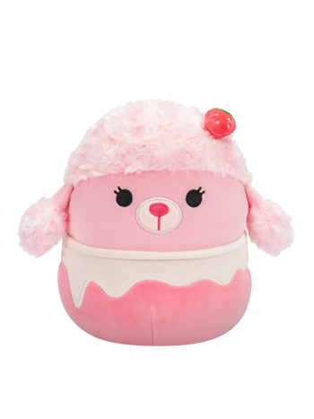 Peluche Squishmallows de 20 cm Chloé le caniche milkshake aux fraises