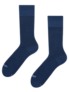 Chaussettes bleu nuit en coton peigné
