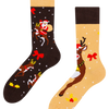 Chaussettes rigolotes Renne et Père Noël