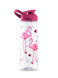 Vrolijke waterfles Flamingo's en hartjes 700ml