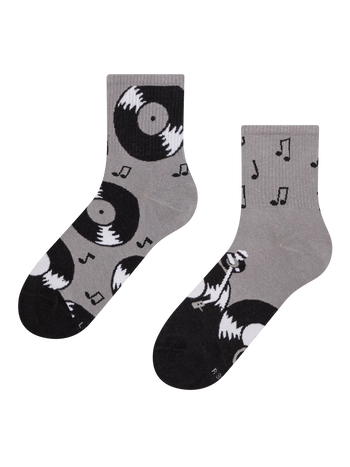 Chaussettes mi-mollet rigolotes Disques vinyles
