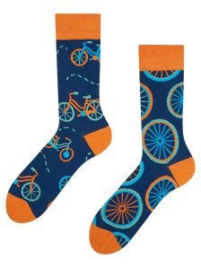 Vrolijke sokken Oranje fiets
