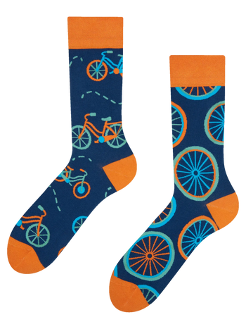 Chaussettes rigolotes Bicyclette orange
