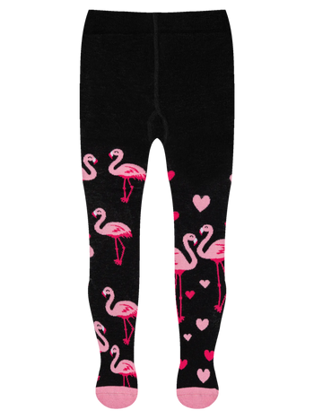 Collants rigolos pour enfants Flamants et cœurs