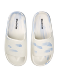 Claquettes à plateforme en marbre beige et bleu clair pour femmes