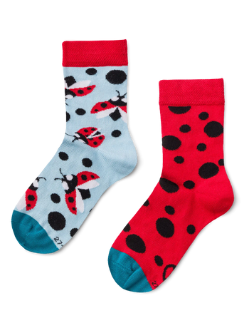 Chaussettes rigolotes pour enfants Coccinelles et points