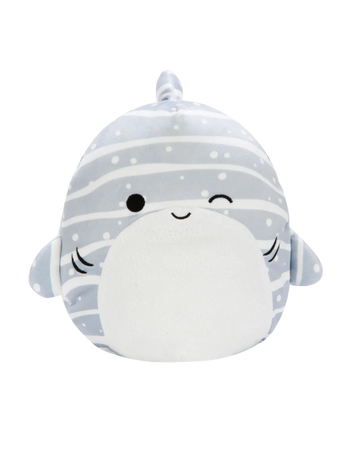 Peluche SQUISHMALLOWS de 30 cm Saschie le requin au ventre étincelant