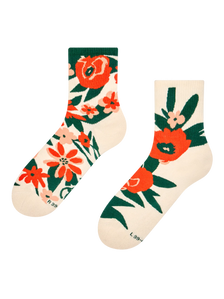 Chaussettes mi-mollet rigolotes Jardin de coquelicots
