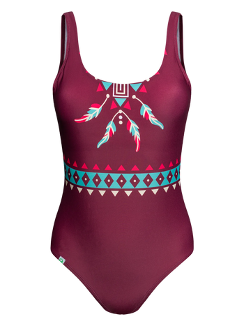 Maillot de bain une pièce rigolo Ornement aztèque