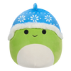 Peluche Squishmallows de 20 cm Danny le dinosaure vert portant un chapeau bleu