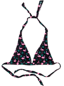 Vrolijke bikini-top Flamingo's en blaadjes