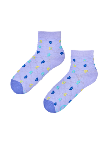 Chaussettes cutecore Fleurs violettes et bleues